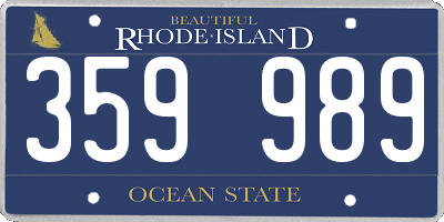 RI license plate 359989