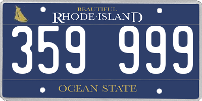 RI license plate 359999