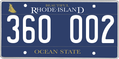 RI license plate 360002