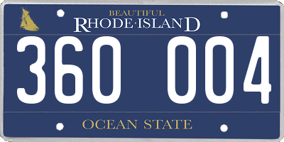 RI license plate 360004