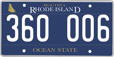 RI license plate 360006