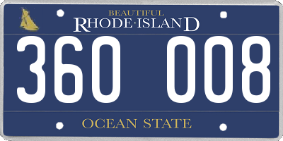 RI license plate 360008