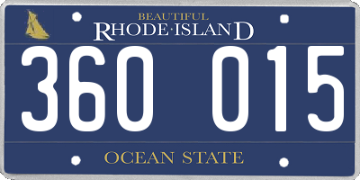 RI license plate 360015