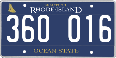 RI license plate 360016
