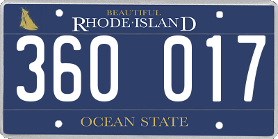 RI license plate 360017