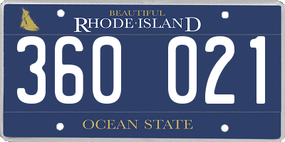 RI license plate 360021
