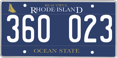 RI license plate 360023