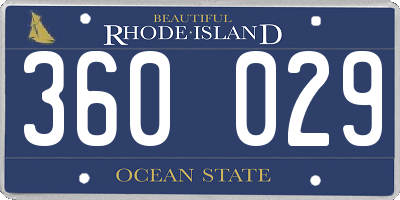 RI license plate 360029
