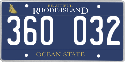 RI license plate 360032