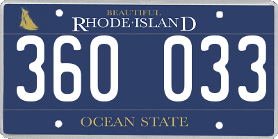 RI license plate 360033