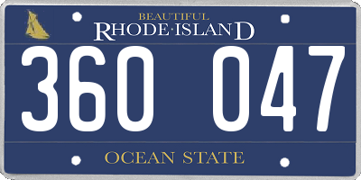 RI license plate 360047