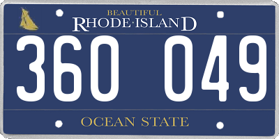 RI license plate 360049