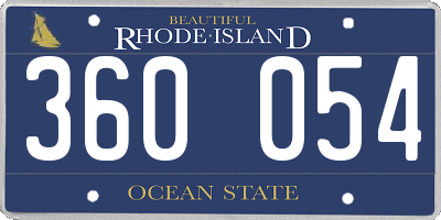 RI license plate 360054