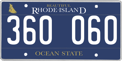 RI license plate 360060