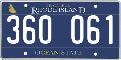 RI license plate 360061