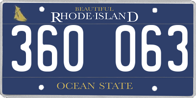 RI license plate 360063