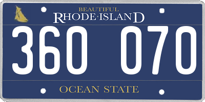 RI license plate 360070