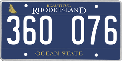 RI license plate 360076