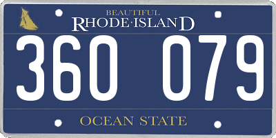RI license plate 360079