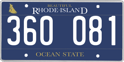 RI license plate 360081