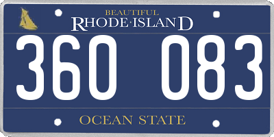 RI license plate 360083