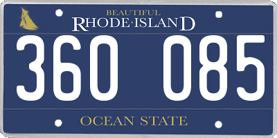 RI license plate 360085