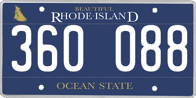 RI license plate 360088