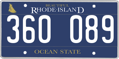 RI license plate 360089