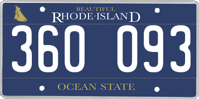 RI license plate 360093