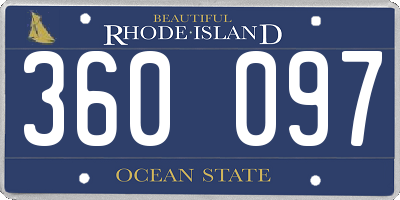 RI license plate 360097