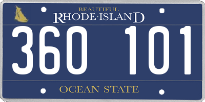 RI license plate 360101