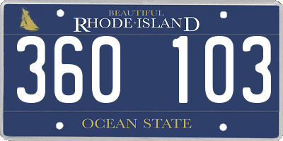 RI license plate 360103