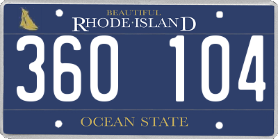 RI license plate 360104