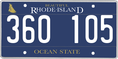 RI license plate 360105