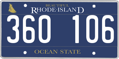 RI license plate 360106