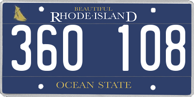 RI license plate 360108