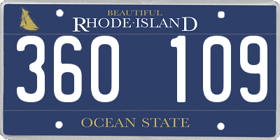 RI license plate 360109