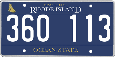 RI license plate 360113