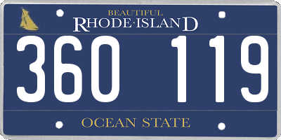 RI license plate 360119
