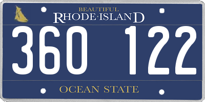 RI license plate 360122