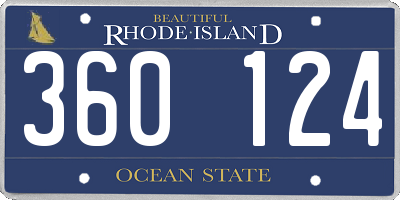 RI license plate 360124