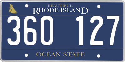 RI license plate 360127