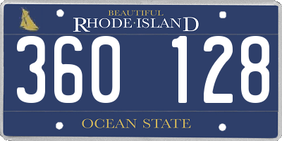 RI license plate 360128