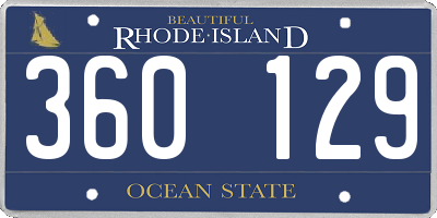 RI license plate 360129