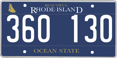 RI license plate 360130