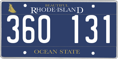 RI license plate 360131