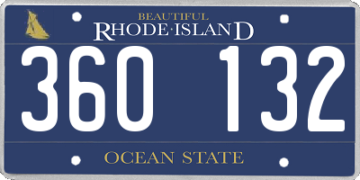 RI license plate 360132