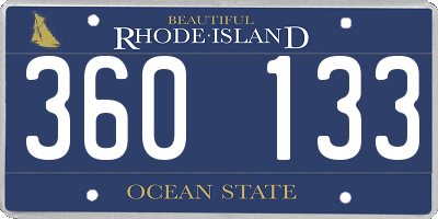 RI license plate 360133