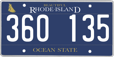 RI license plate 360135
