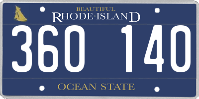 RI license plate 360140